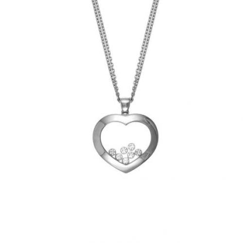 Chopard Happy Diamond 18Kt White Gold Heart Shape Necklace – ASSAY